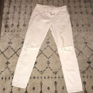 DL1961 Margaux Instasculpt Distressed White Jeans